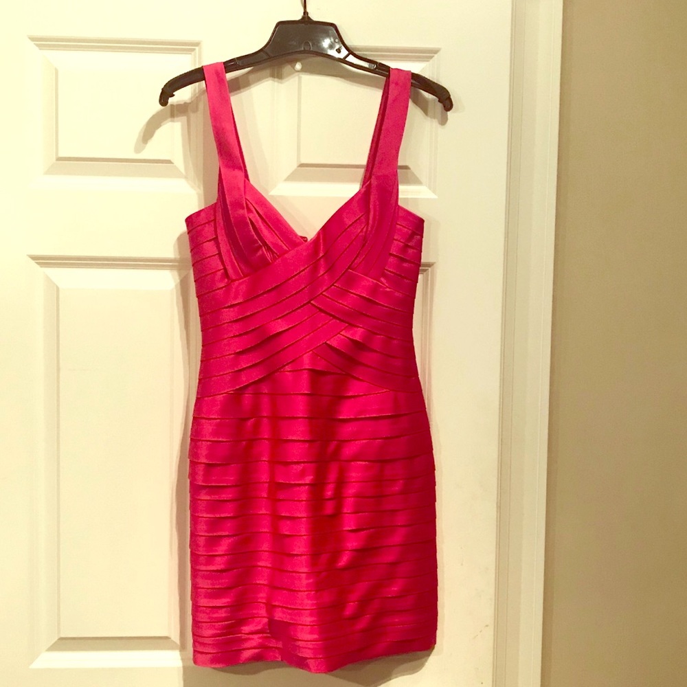 Hot pink formal dress from BCBG